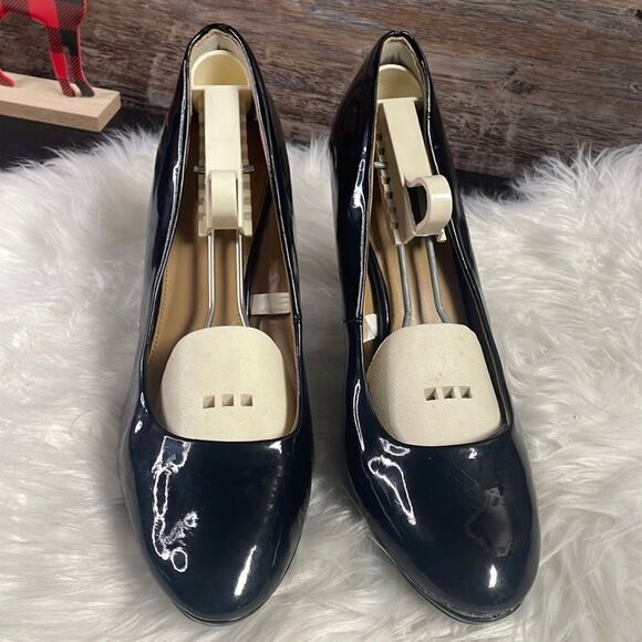 Merona Spike Heels Black Boardroom Chic Spike Heels Preppy Corpgore Size 9 1/2 - Picture 2 of 9